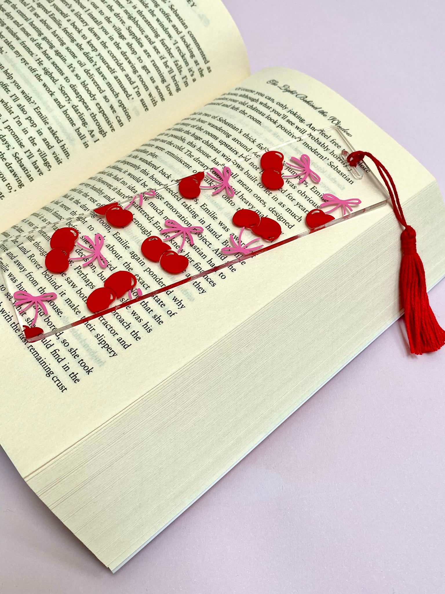 Cute bookmark with cherries