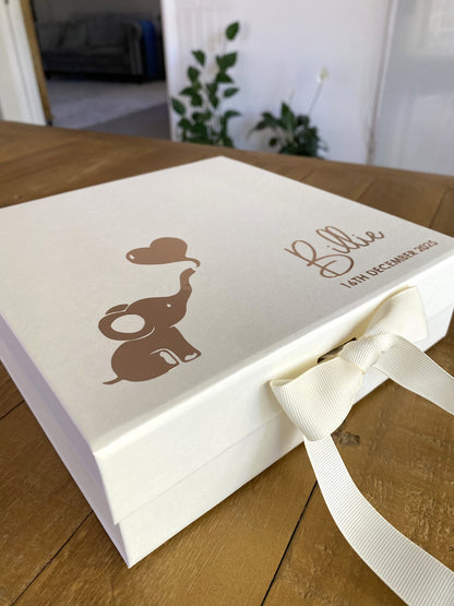 Gift box with ribbon for new baby