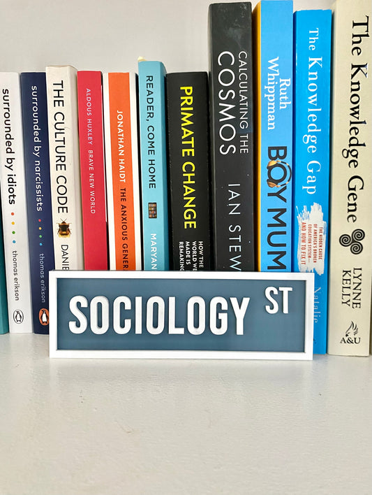 Bookshelf sign - Book genre street name sign