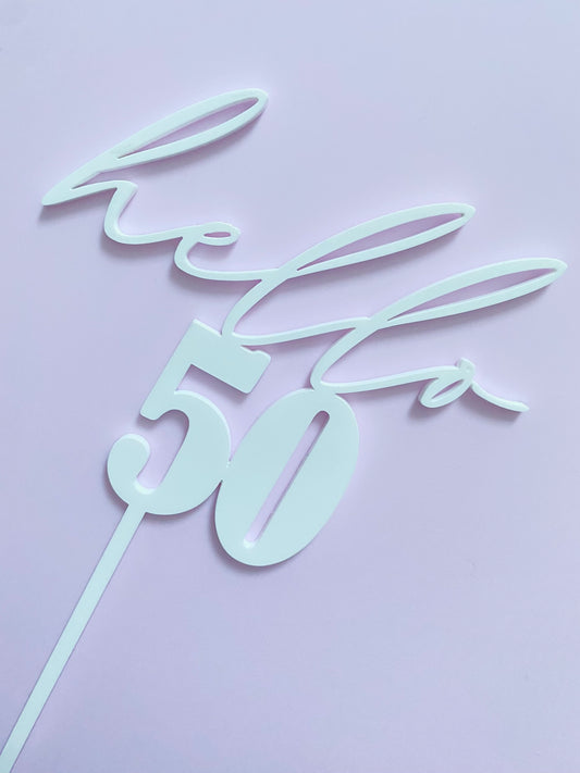 Cake topper - Hello 50