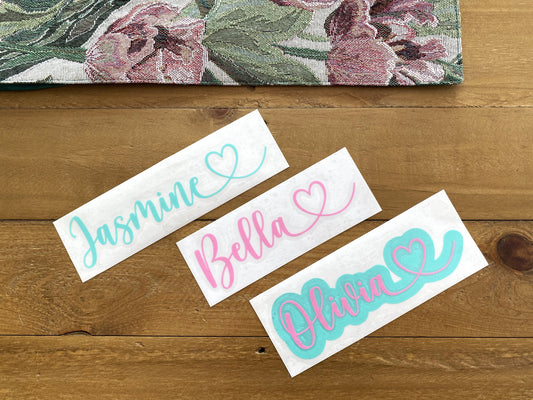 Name sticker with heart