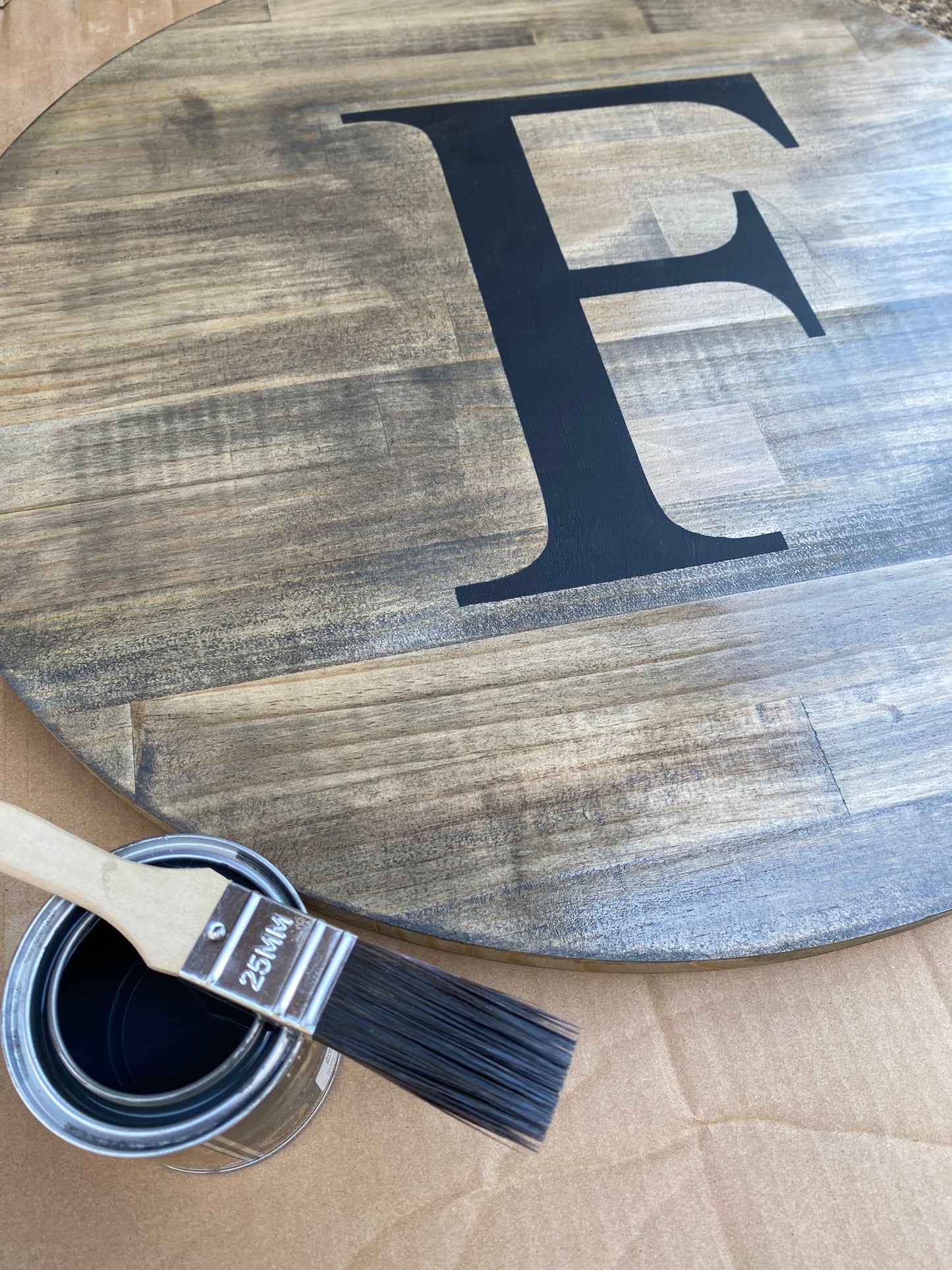 Round wood sign