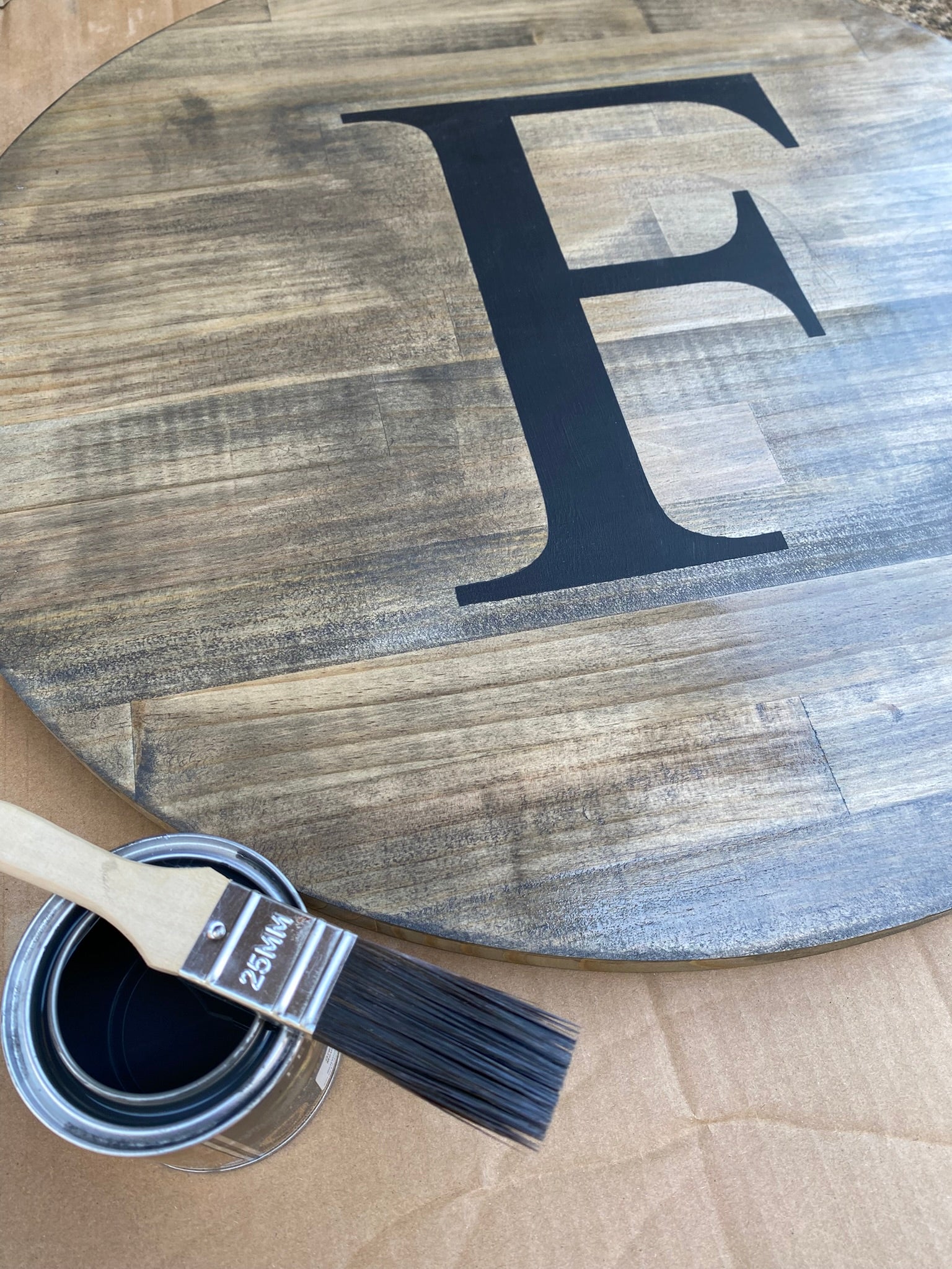 Round wood sign