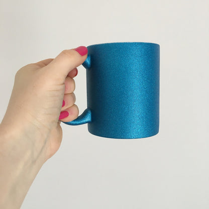 Blue glitter mug