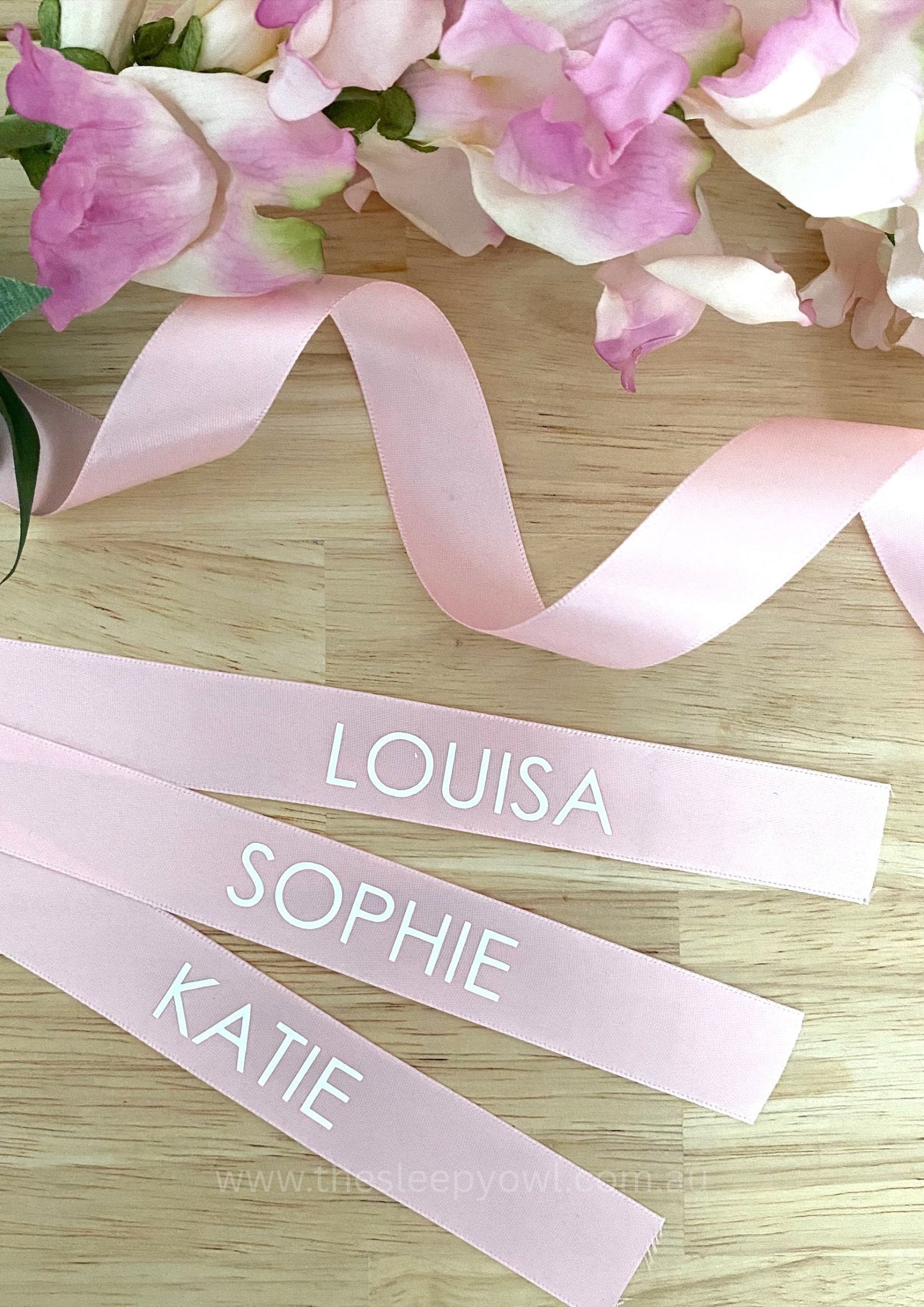 satin ribbon with name