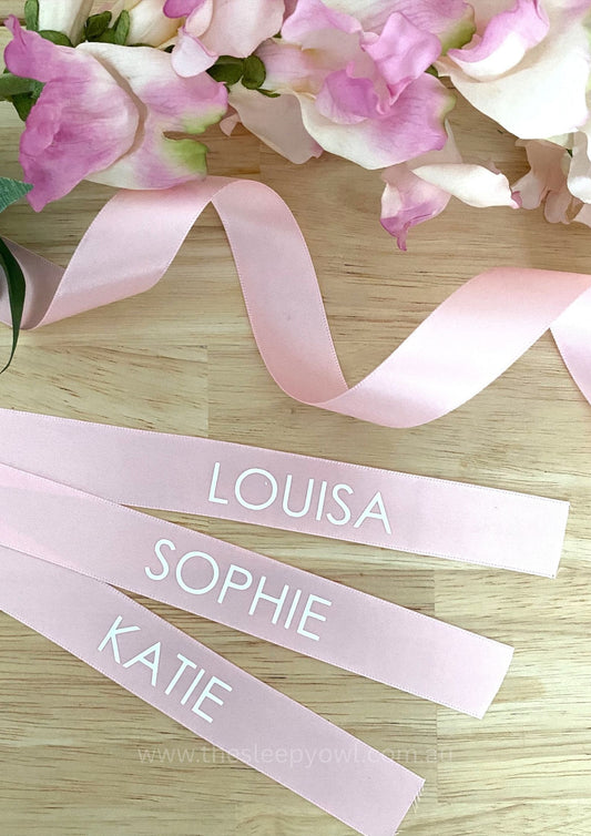 satin ribbon with name